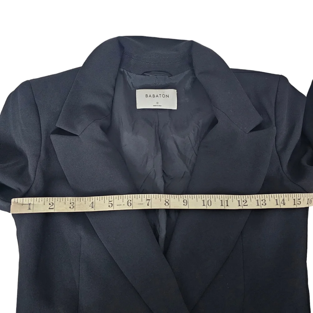 Aritzia Babaton Amell Blazer Black Double Breasted Long Lined Size 0 - Picture 9 of 9